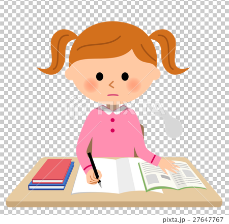 勉強する女の子 ため息 勉強する女の子 ため息 27647767