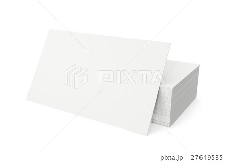 Stack of blank business card on white background 27649535