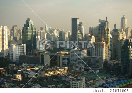 Aerial view of Bangkok modern office buildings Aerial view of Bangkok modern office buildings 27651608