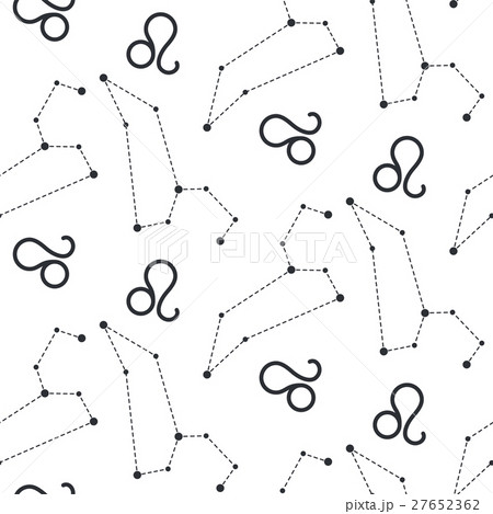 Leo constellation seamless vector pattern. 27652362