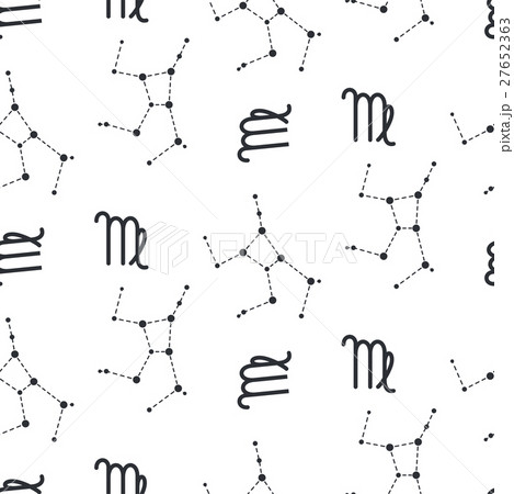 Virgo constellation seamless vector pattern. 27652363