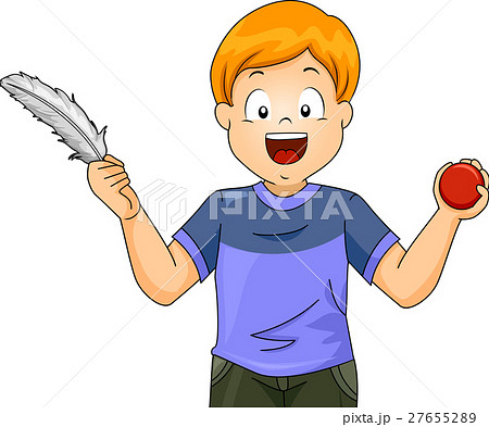 Kid Hold Feather Ball Physics Kid Hold Feather Ball Physics 27655289