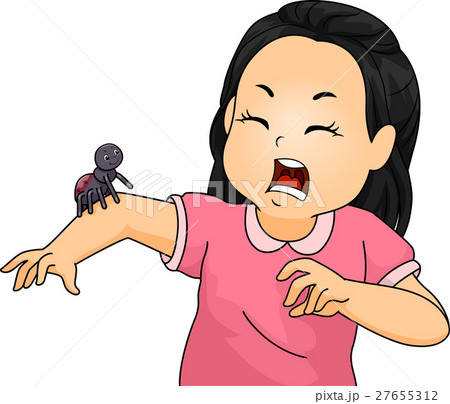 Kid Girl Spider Afraid 27655312