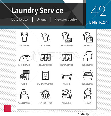 Laundry service elements vector icons set. Laundry service elements vector icons set. 27657388