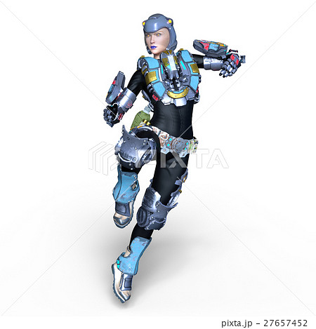 女性サイボーグのイラスト素材