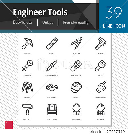 Engineer tools vector icons set, 27657540