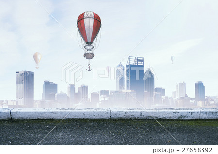 Aerostats flying over sky 27658392