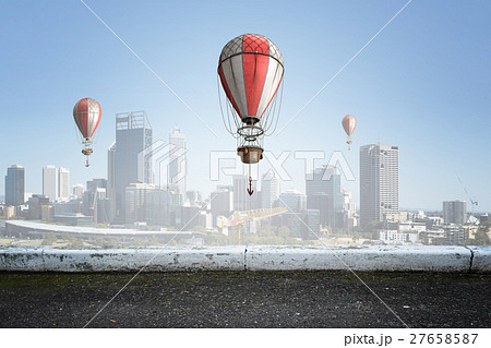 Aerostats flying over sky Aerostats flying over sky 27658587