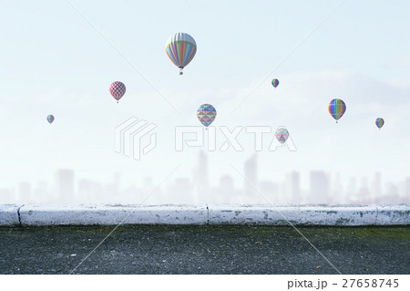 Aerostats flying over sky Aerostats flying over sky 27658745
