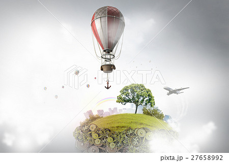 Aerostats flying over sky Aerostats flying over sky 27658992