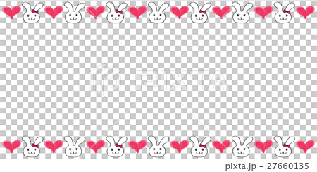 Illustration of heart and rabbit line Illustration of heart and rabbit line 27660135