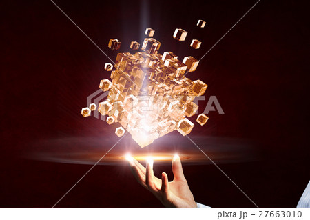 Cube in male hand 27663010