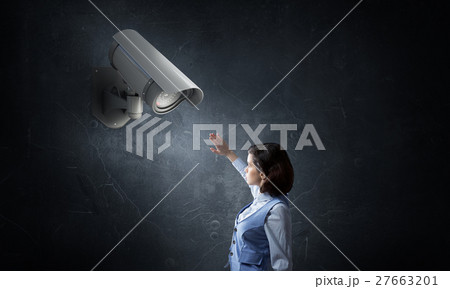 Camera keep an eye on woman Camera keep an eye on woman 27663201