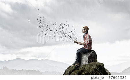 Hipster guy with book Hipster guy with book 27663523