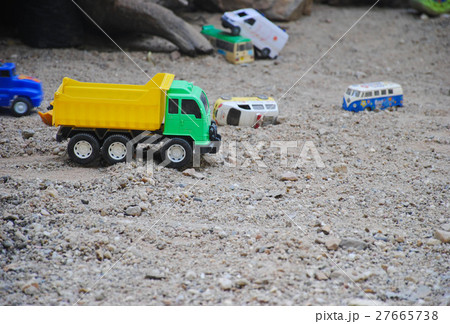 Children's toy truck car on playground, industrail 27665738