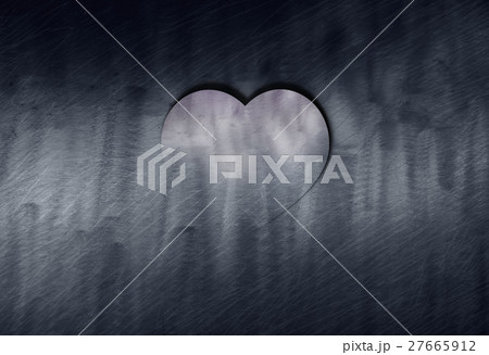 Shadow of Heart Shape Peeling on Steel Background 27665912
