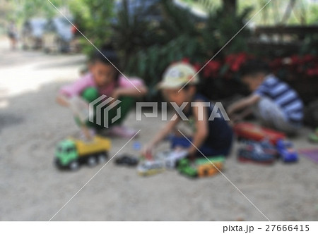 Abstract Blur image of Kids play car toy 27666415