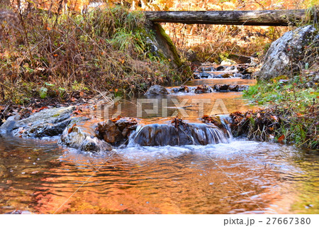 秋色を映す水面 27667380