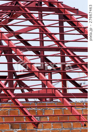 structural steel beam on roof of building structural steel beam on roof of building 27667463