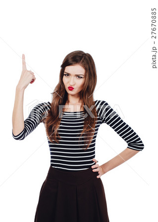 Emotional portrait Cute beautiful girl artist 27670885