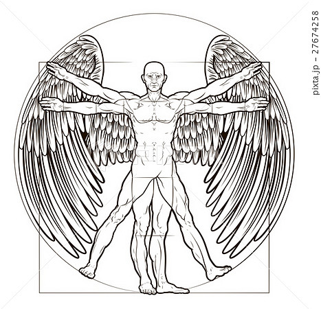 Vitruvian Man Angel Stock Illustration