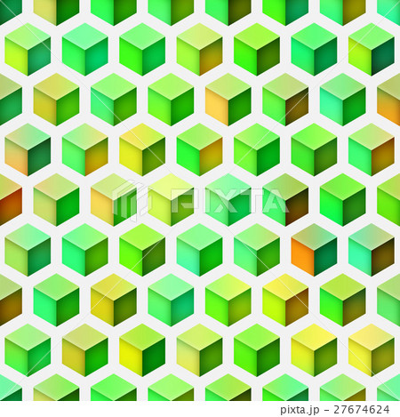 Gradient Cubes Tiling. Seamless Multicolor Pattern 27674624