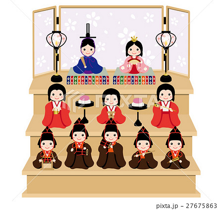 雛人形　十人飾り（木製） 27675863