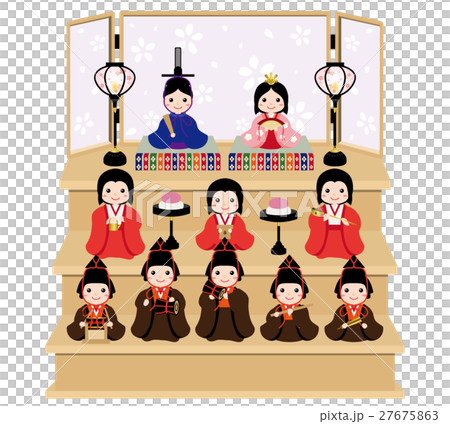 雛人形　十人飾り（木製） 27675863