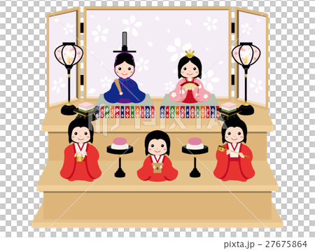 雛人形　五人飾り（木製） 27675864