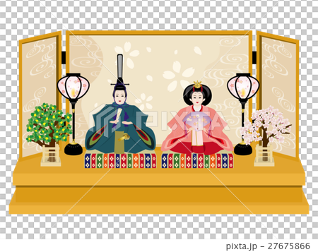 雛人形　親王飾り（木製） 27675866