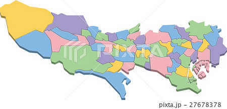 東京都 地図のイラスト素材 27678378 Pixta