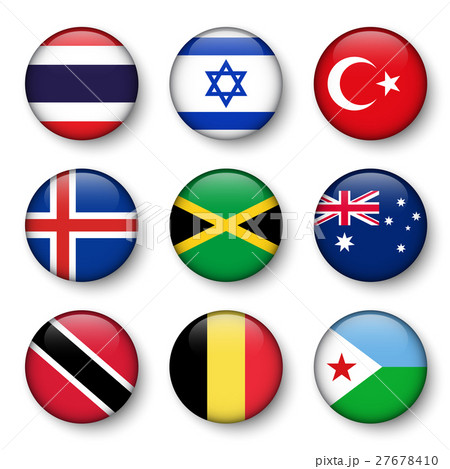 Set of world flags round badges 27678410