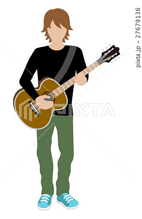 ミュージシャン 男性 ギターのイラスト素材