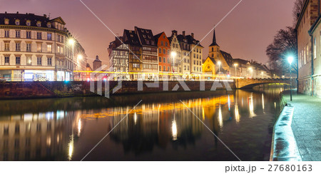 Panorama of morning quay in Strasbourg, Alsace Panorama of morning quay in Strasbourg, Alsace 27680163