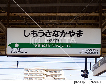 下総中山駅　駅標　総武線 27680218
