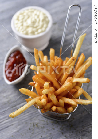 french fries, mayonnaise and ketchup french fries, mayonnaise and ketchup 27680337