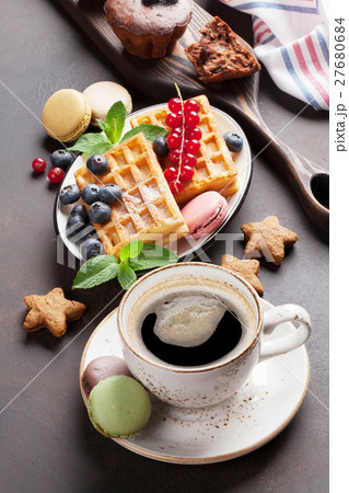 Coffee, sweets and waffles 27680684