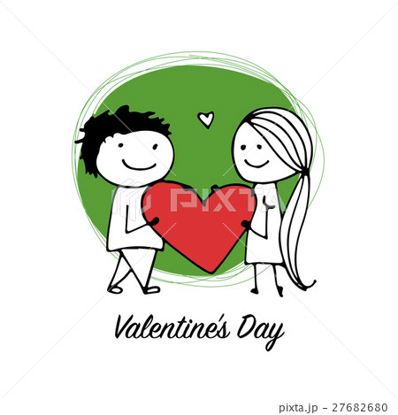 Couple in love kissing, valentine sketch for your 27682680