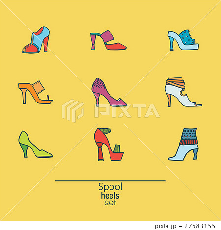 Beautiful set of various shoes and sandals 27683155
