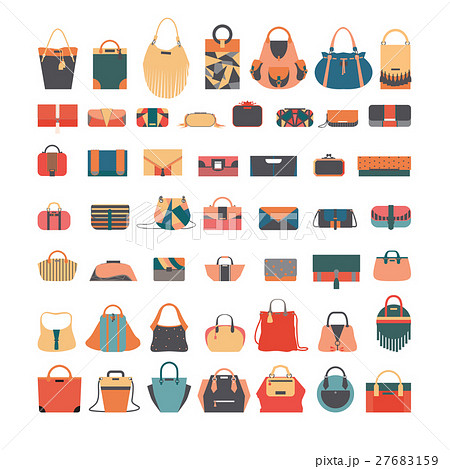 Vector fashion illustration set with various bags 27683159