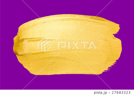 Vector golden brush stroke. Watercolor texture 27683323