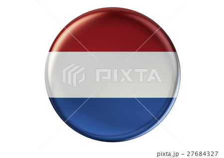 Badge with flag of Netherlands, 3D rendering Badge with flag of Netherlands, 3D rendering 27684327