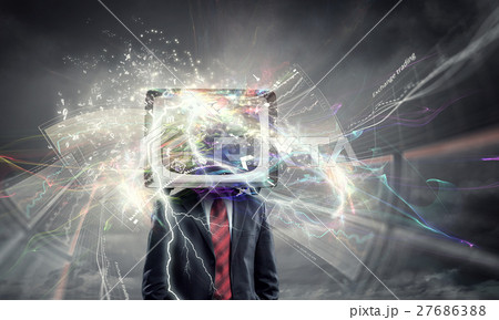 Man with TV instead of head Man with TV instead of head 27686388