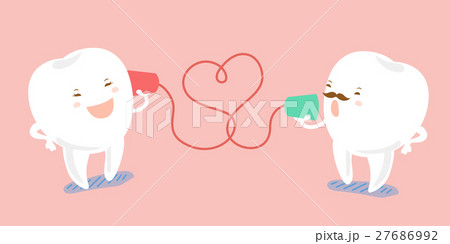 cartoon tooth speaking can phone 27686992