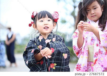 浴衣の子供達 27687572