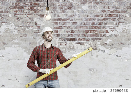 Builder man with level Builder man with level 27690488