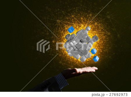 Idea of new technologies and integration presented by cube figure Idea of new technologies and integration presented by cube figure 27692973