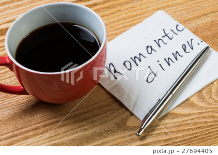 Romantic message written on napkin Romantic message written on napkin 27694405