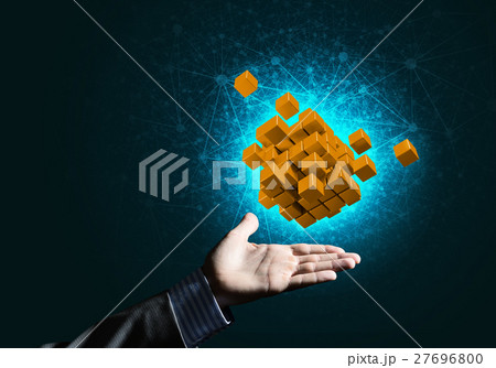 Idea of new technologies and integration presented by cube figure 27696800