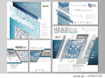 Social media posts set. Business templates. Flat 27697720